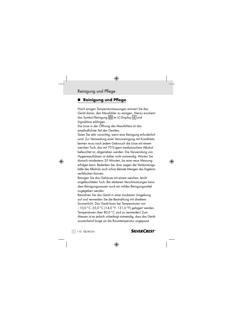 Reinigung und pflege, Reinigung und pﬂ ege | Silvercrest SSOT 6 B2 User Manual | Page 110 / 117