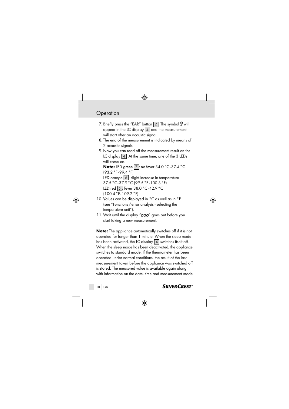 Operation | Silvercrest SSOT 6 B2 User Manual | Page 18 / 117