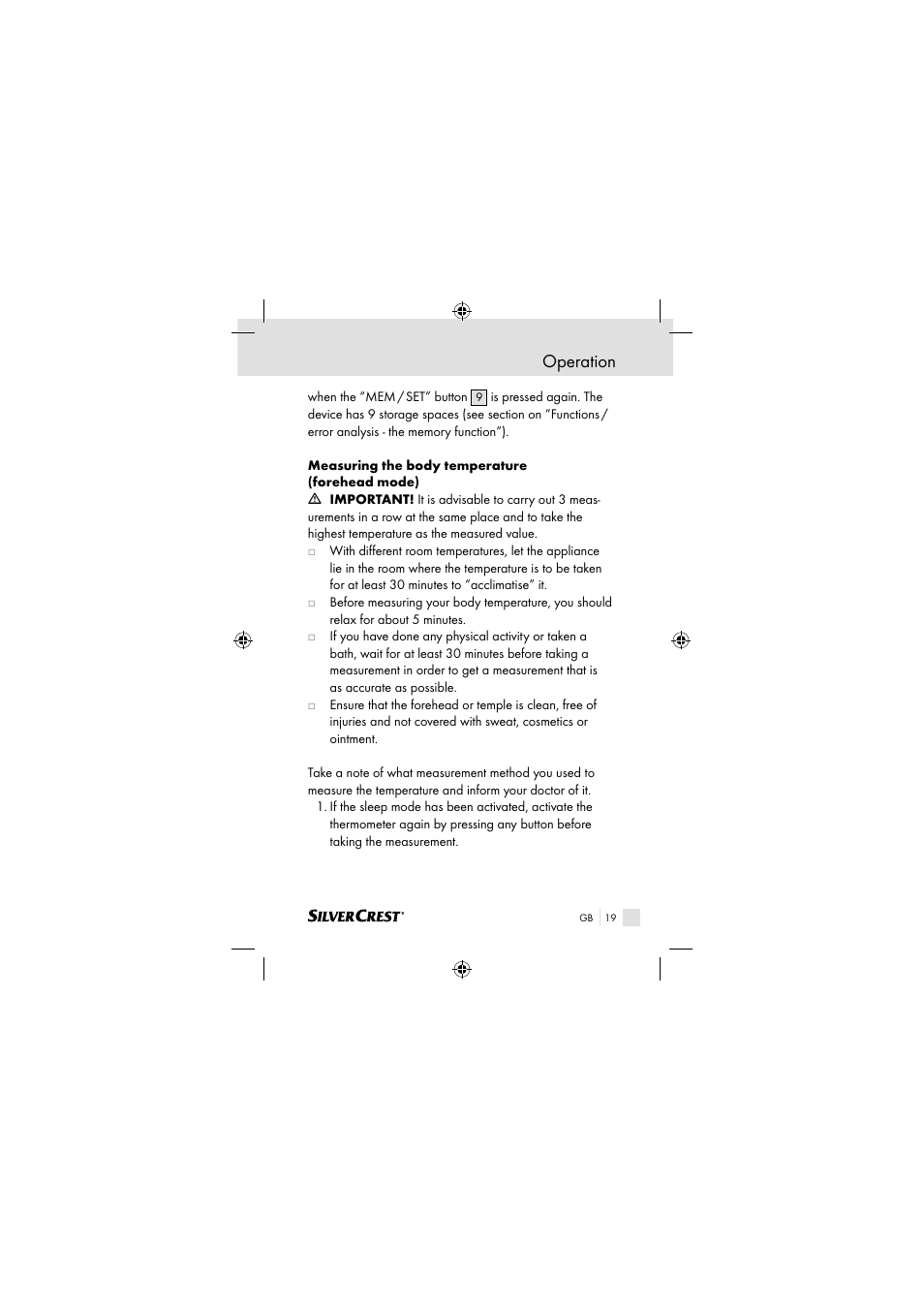 Operation | Silvercrest SSOT 6 B2 User Manual | Page 19 / 117