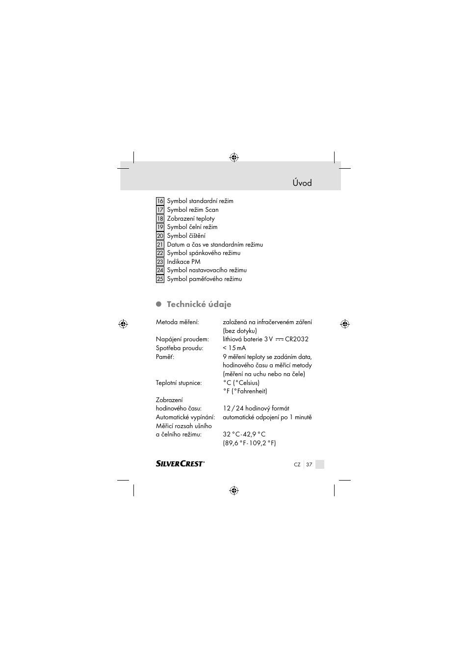 Úvod, Technické údaje | Silvercrest SSOT 6 B2 User Manual | Page 37 / 117