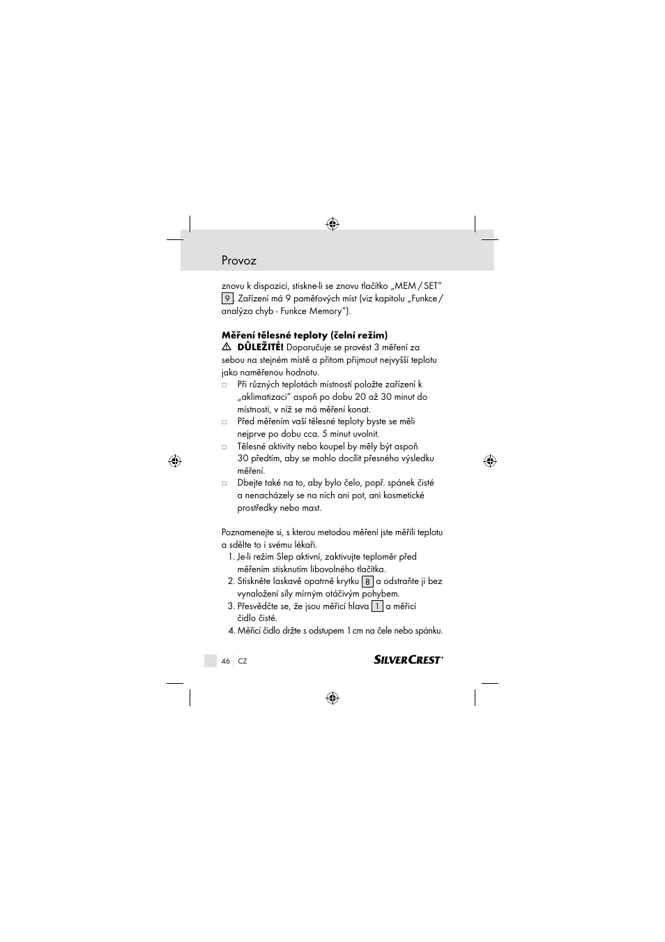 Provoz | Silvercrest SSOT 6 B2 User Manual | Page 46 / 117