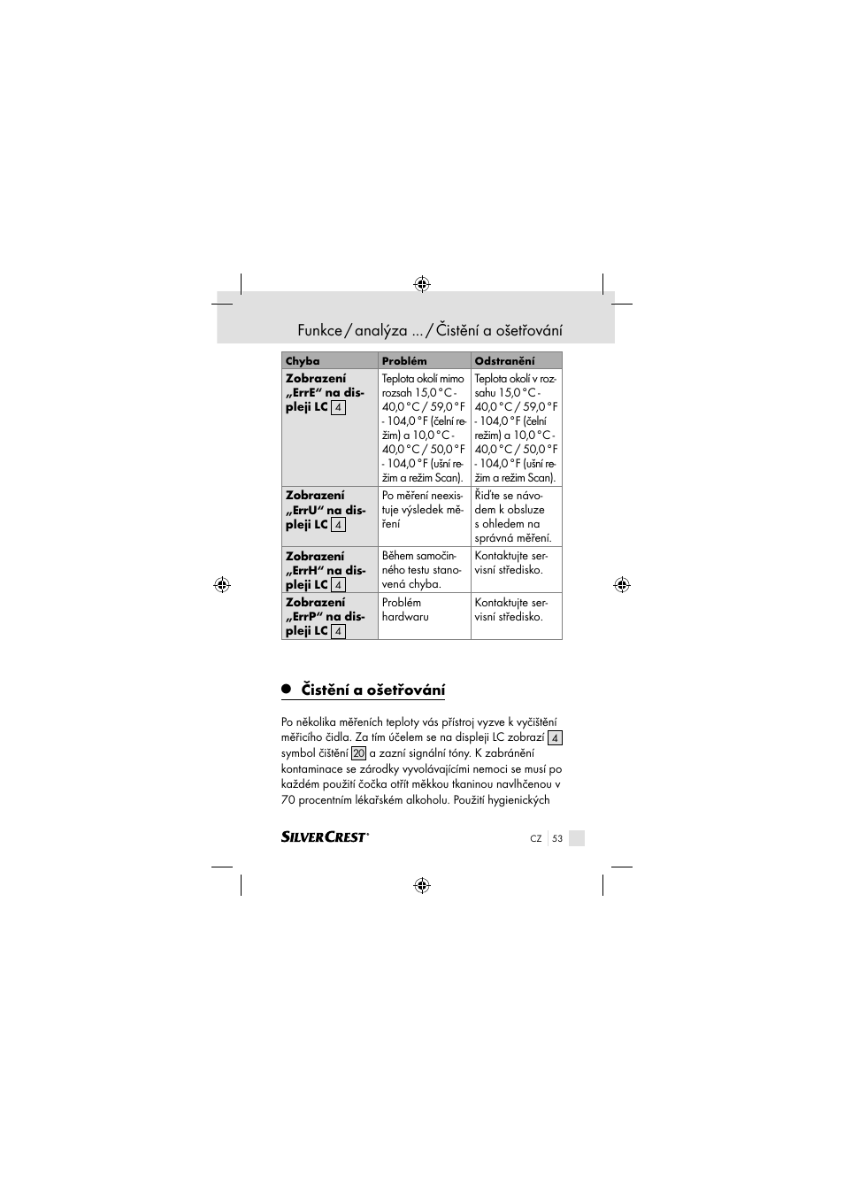 Funkce / analýza ... / čistění a ošetřování, Čistění a ošetřování | Silvercrest SSOT 6 B2 User Manual | Page 53 / 117