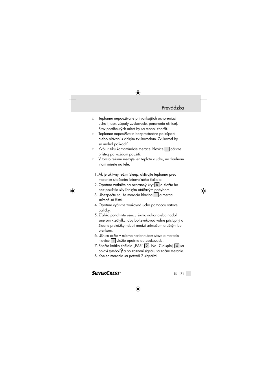 Prevádzka | Silvercrest SSOT 6 B2 User Manual | Page 71 / 117