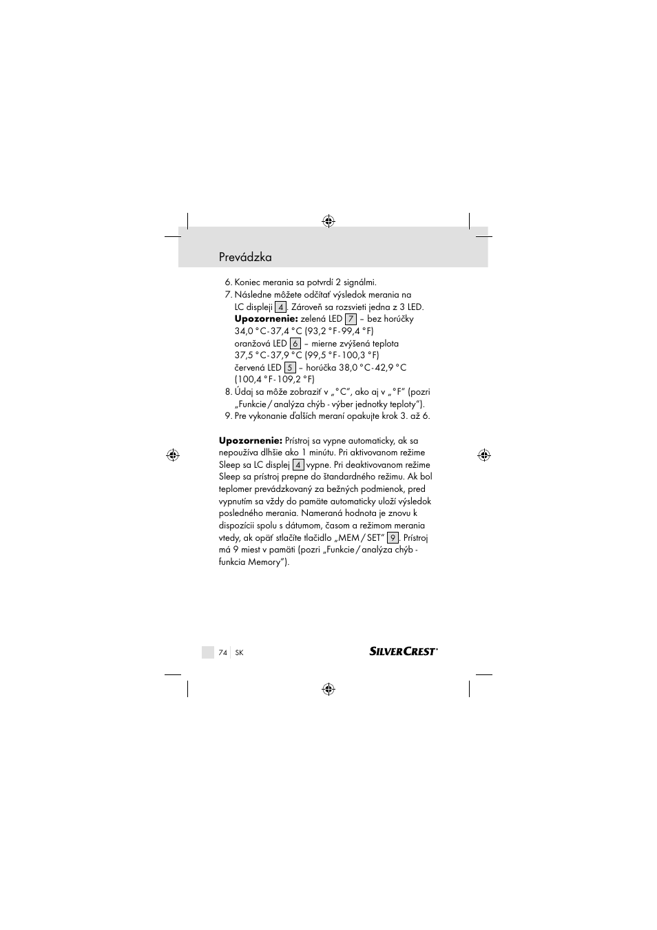 Prevádzka | Silvercrest SSOT 6 B2 User Manual | Page 74 / 117