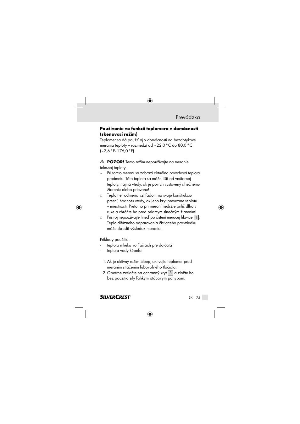 Prevádzka | Silvercrest SSOT 6 B2 User Manual | Page 75 / 117
