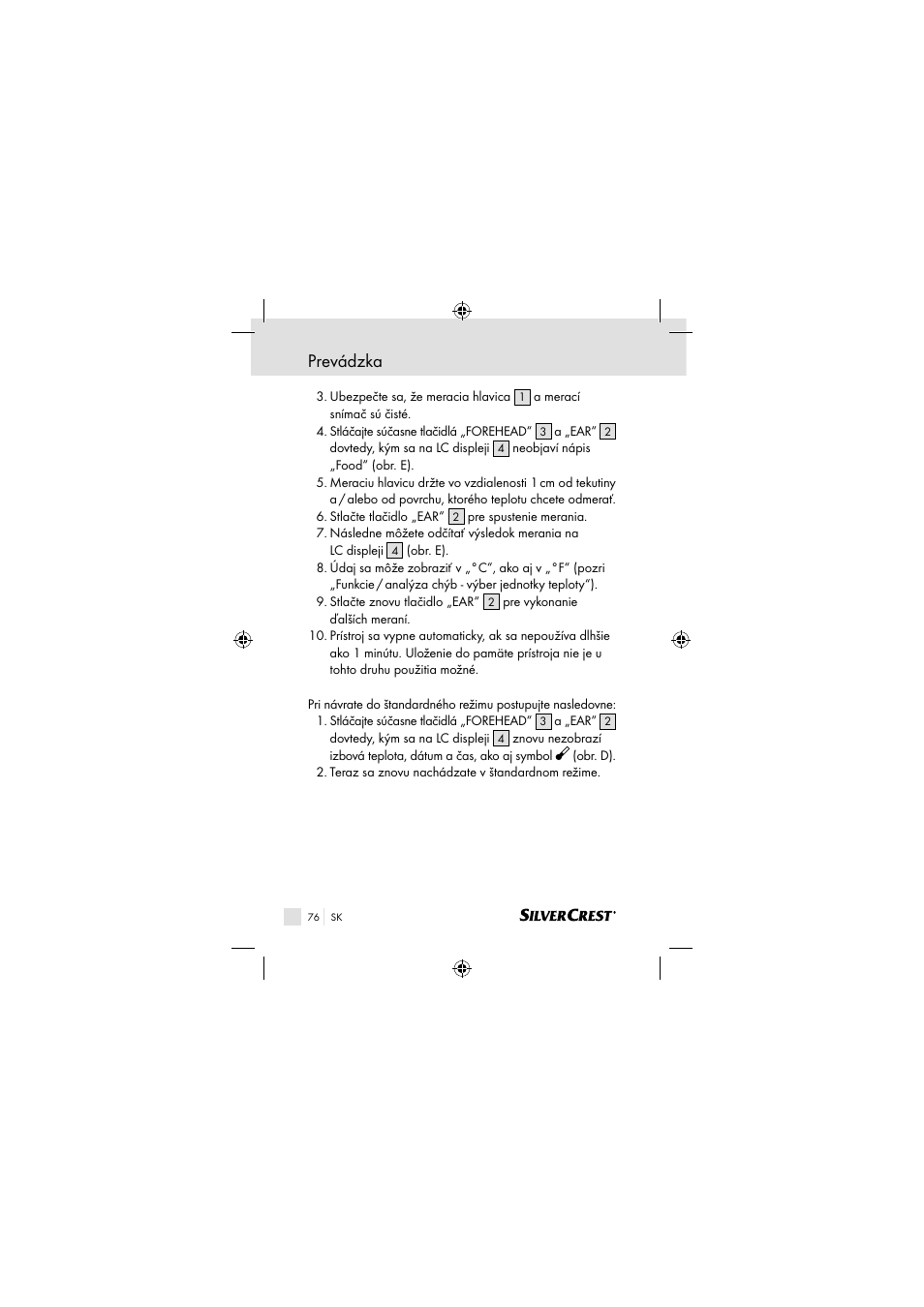 Prevádzka | Silvercrest SSOT 6 B2 User Manual | Page 76 / 117