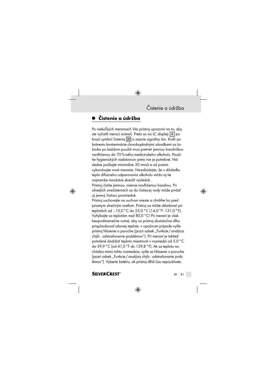 Čistenie a údržba | Silvercrest SSOT 6 B2 User Manual | Page 81 / 117
