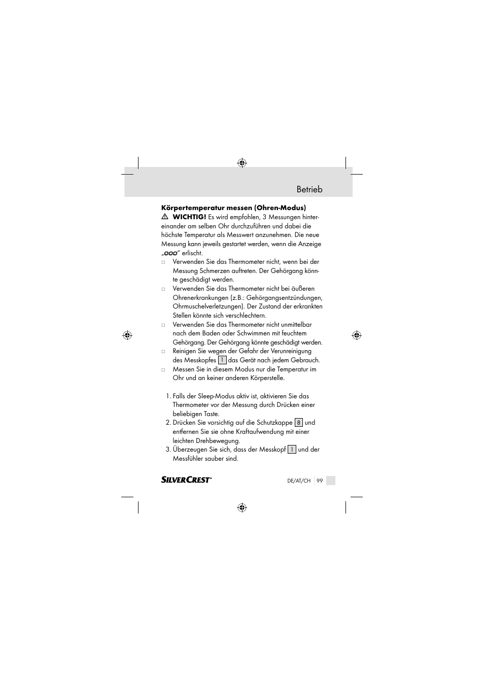 Betrieb | Silvercrest SSOT 6 B2 User Manual | Page 99 / 117