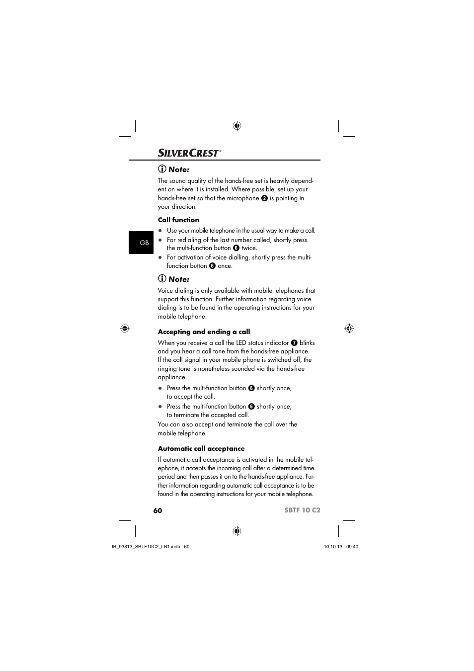 Silvercrest SBTF 10 C2 User Manual | Page 63 / 69