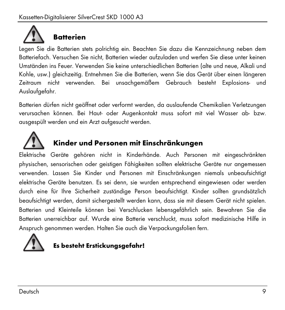 Silvercrest SKD 1000 A3 User Manual | Page 11 / 140