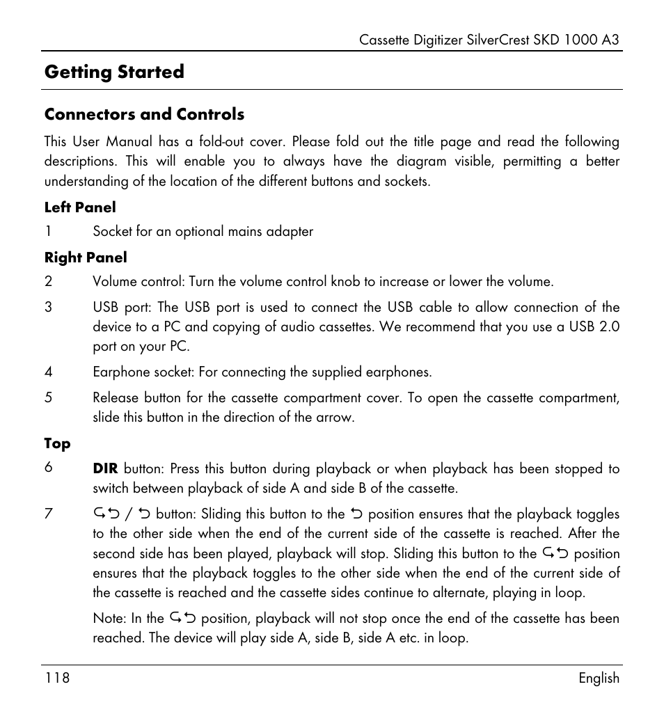 Getting started | Silvercrest SKD 1000 A3 User Manual | Page 120 / 140