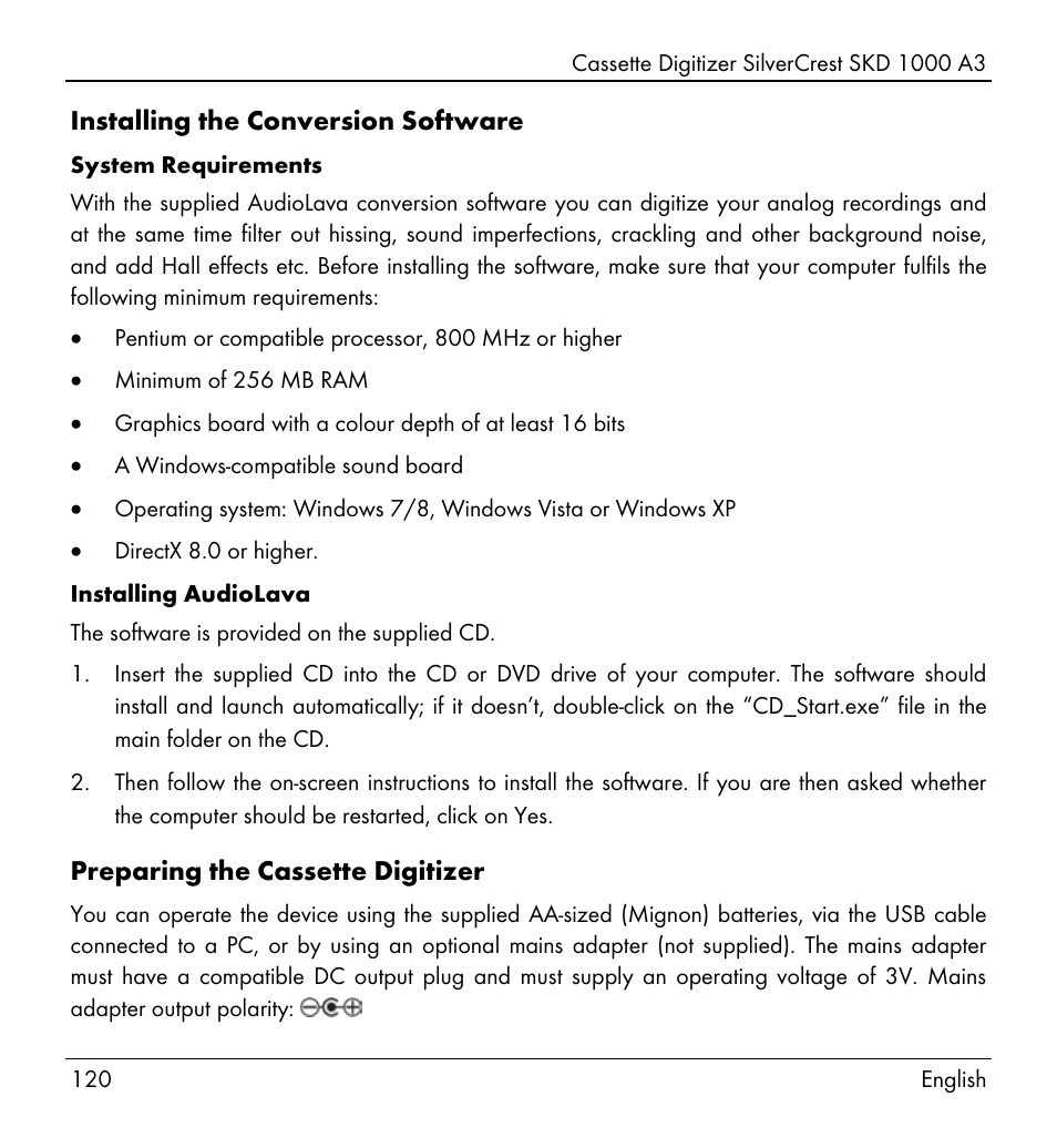 Silvercrest SKD 1000 A3 User Manual | Page 122 / 140