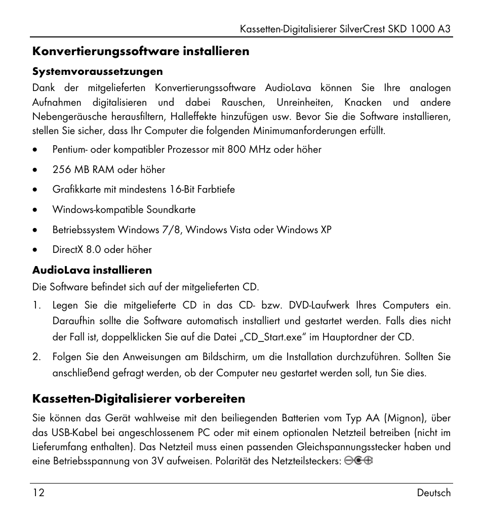 Silvercrest SKD 1000 A3 User Manual | Page 14 / 140