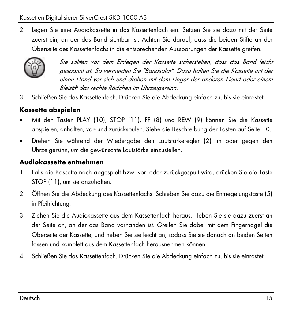 Silvercrest SKD 1000 A3 User Manual | Page 17 / 140
