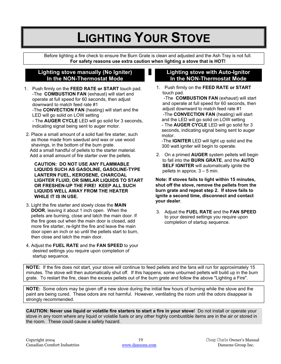 Ighting, Tove | Dansons Group HCF300 User Manual | Page 19 / 39