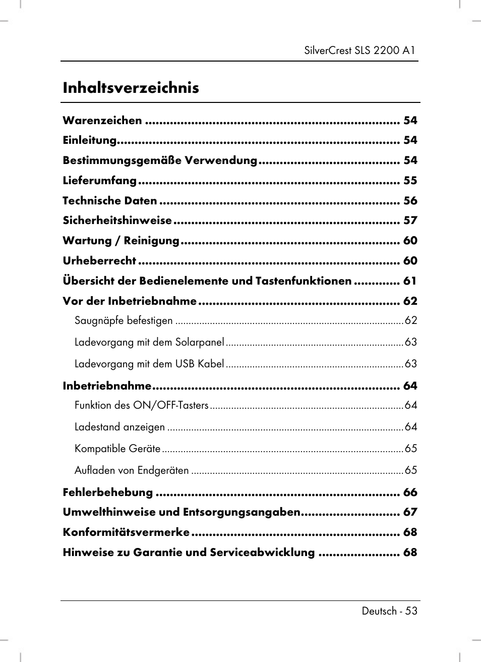 Silvercrest SLS 2200 A1 User Manual | Page 55 / 72