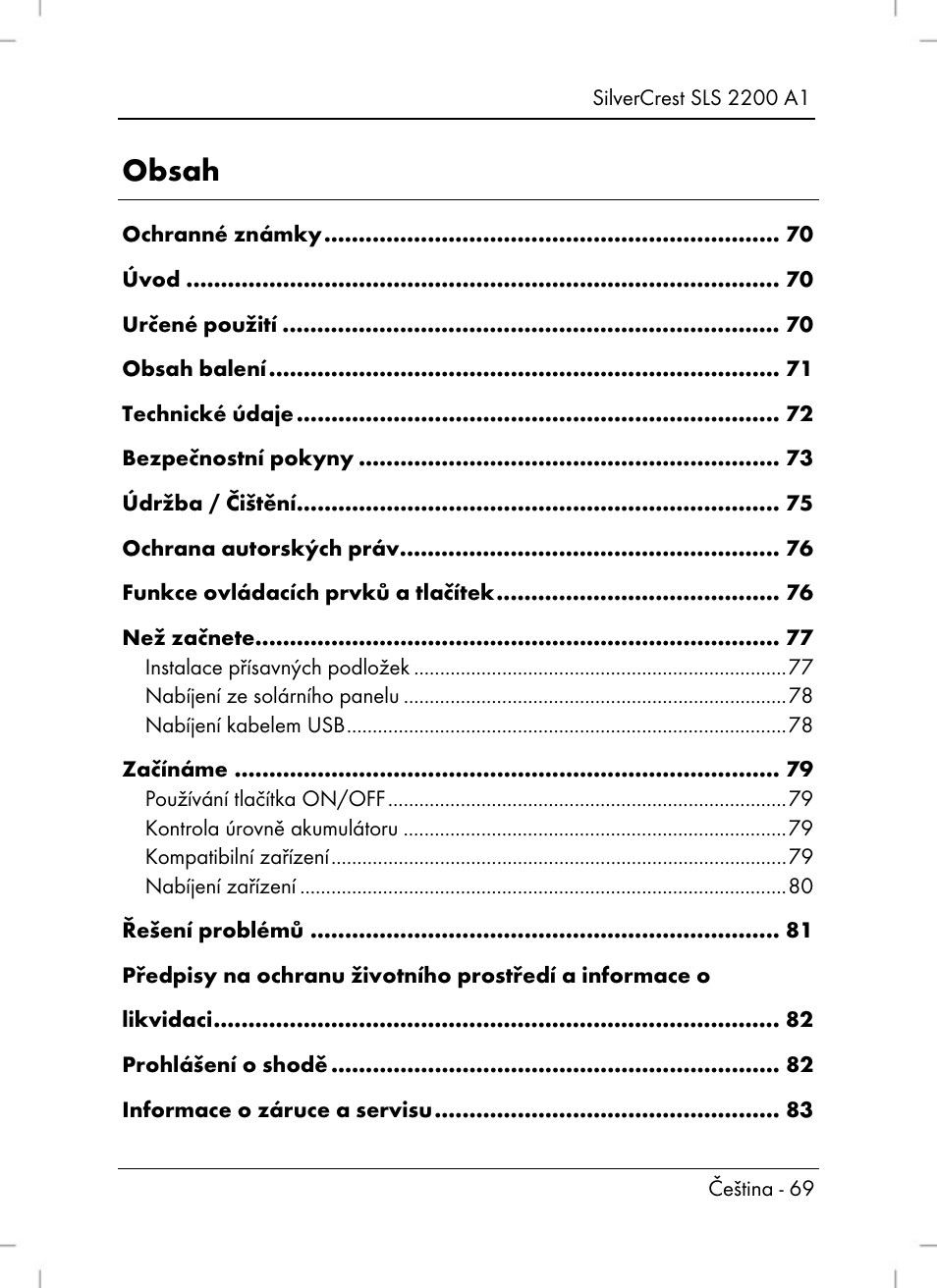 Silvercrest SLS 2200 A1 User Manual | Page 71 / 120