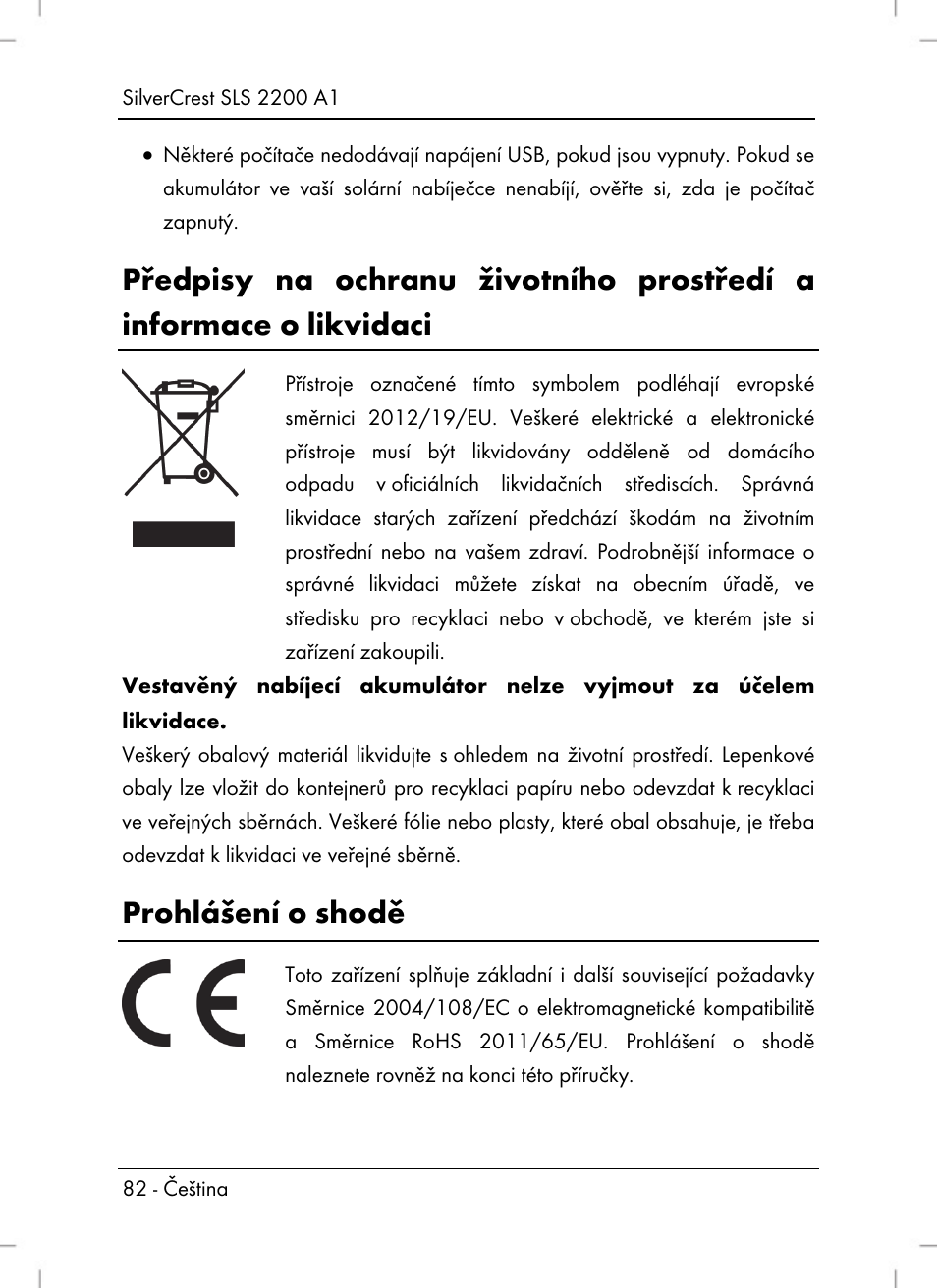 Prohlášení o shodě | Silvercrest SLS 2200 A1 User Manual | Page 84 / 120