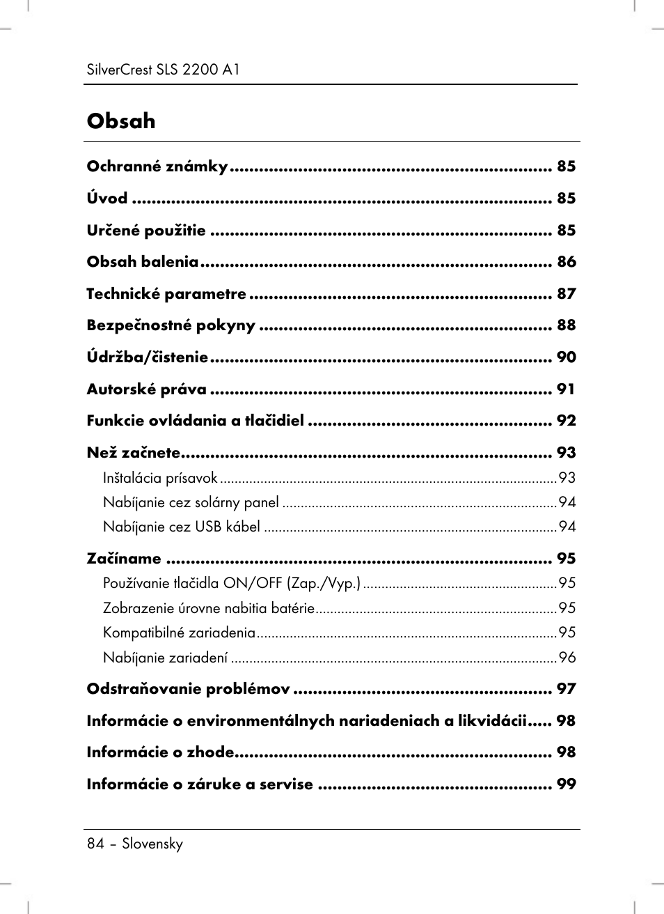 Silvercrest SLS 2200 A1 User Manual | Page 86 / 120