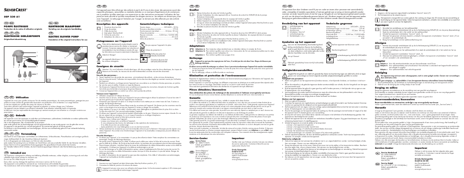 Silvercrest SGP 230 A1 User Manual | 2 pages