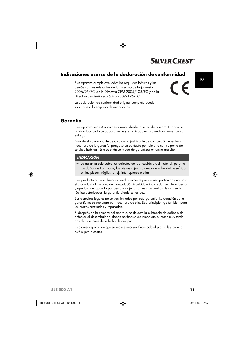 Garantía | Silvercrest SLE 500 A1 User Manual | Page 14 / 52