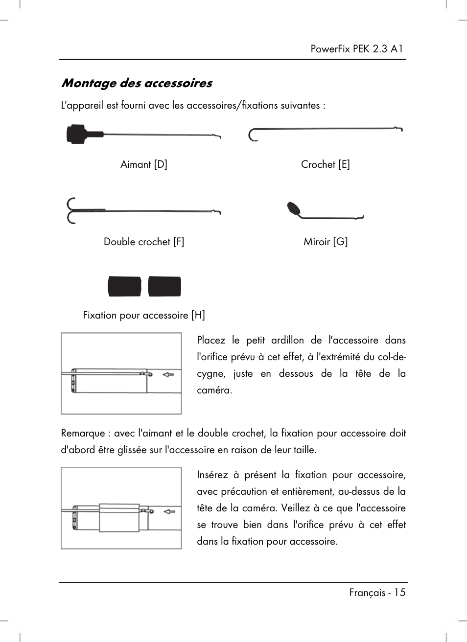 Montage des accessoires | Silvercrest PEK 2.3 A1 User Manual | Page 17 / 58