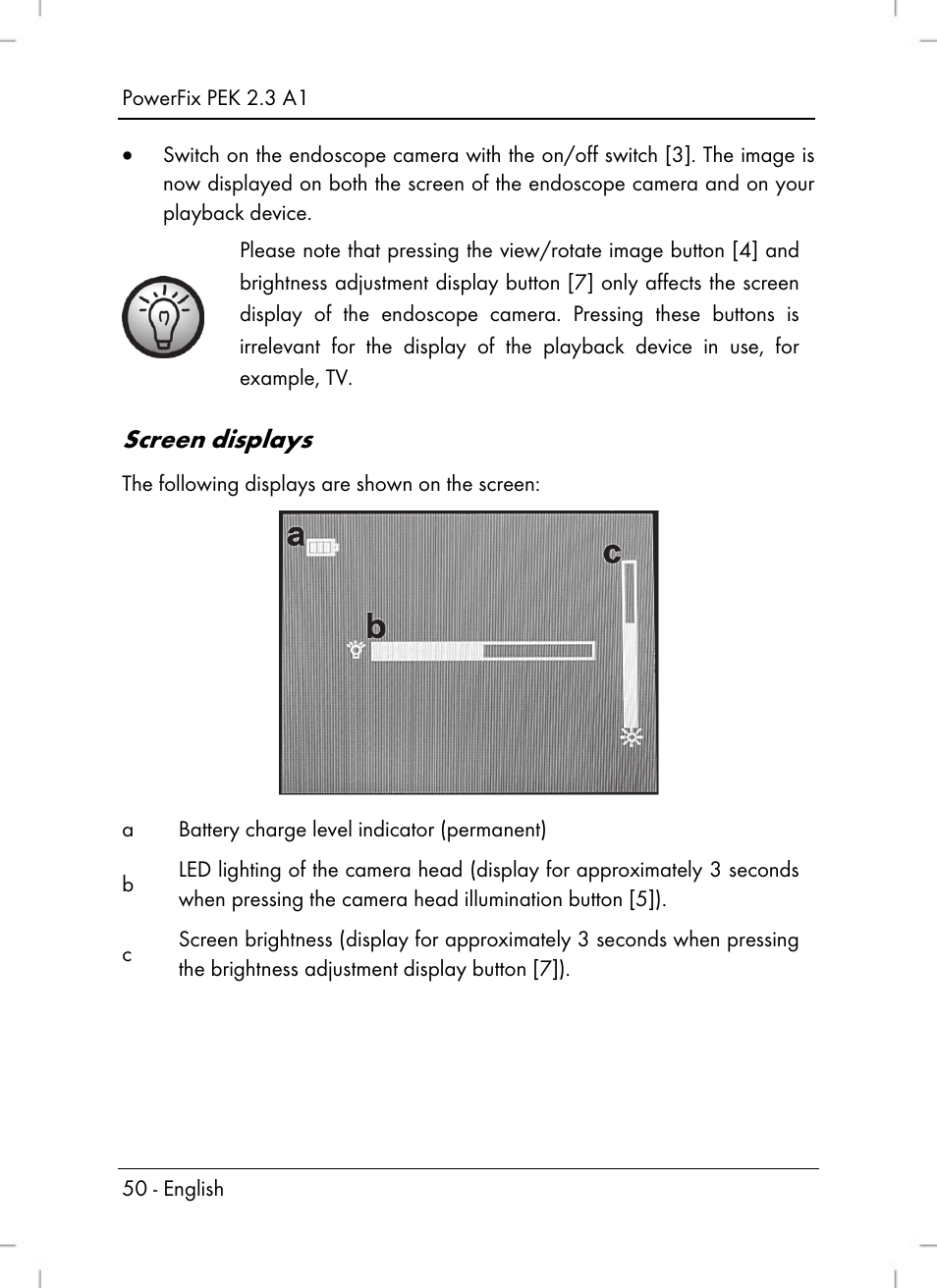 Screen displays | Silvercrest PEK 2.3 A1 User Manual | Page 52 / 58