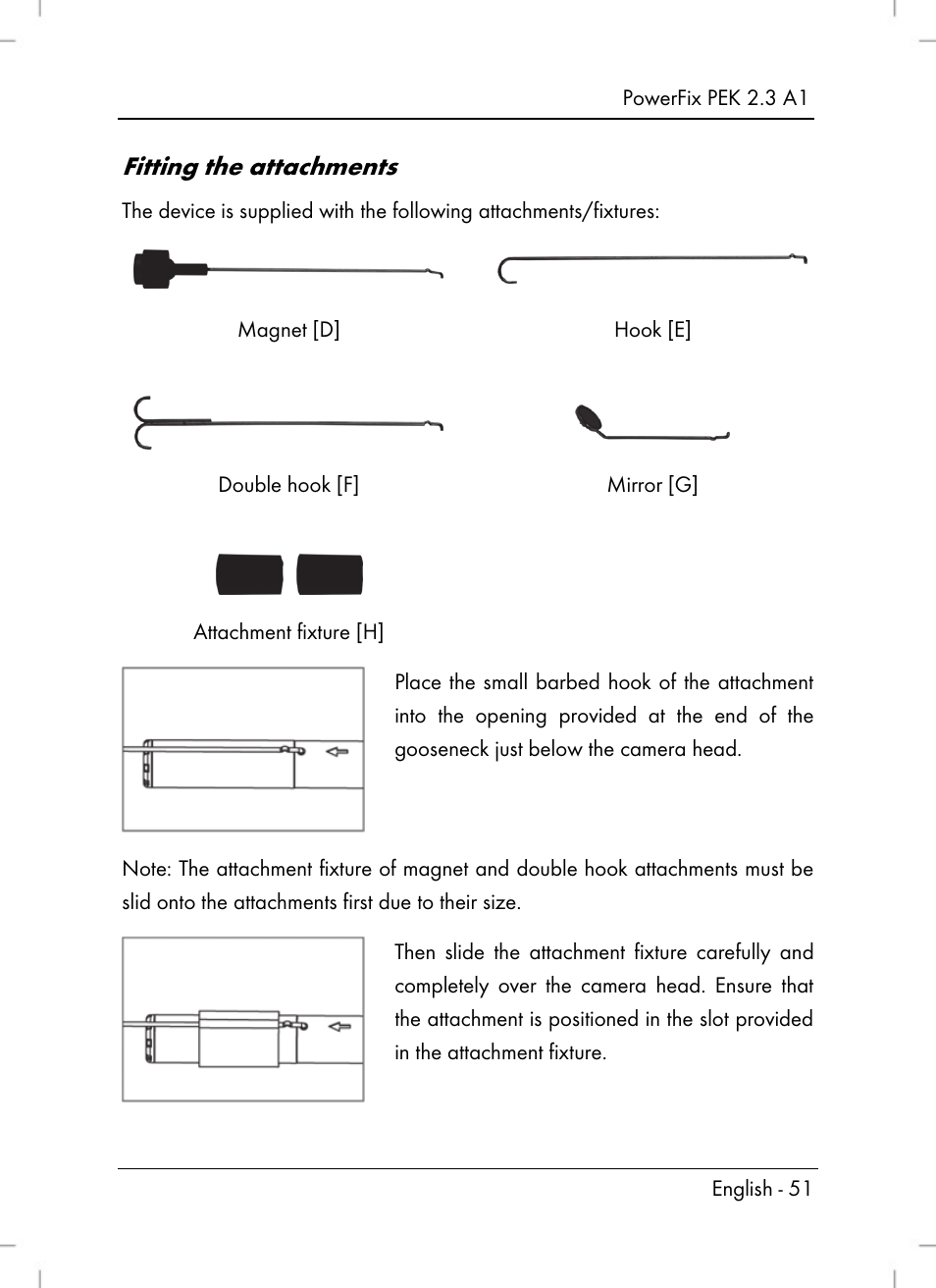 Fitting the attachments | Silvercrest PEK 2.3 A1 User Manual | Page 53 / 58