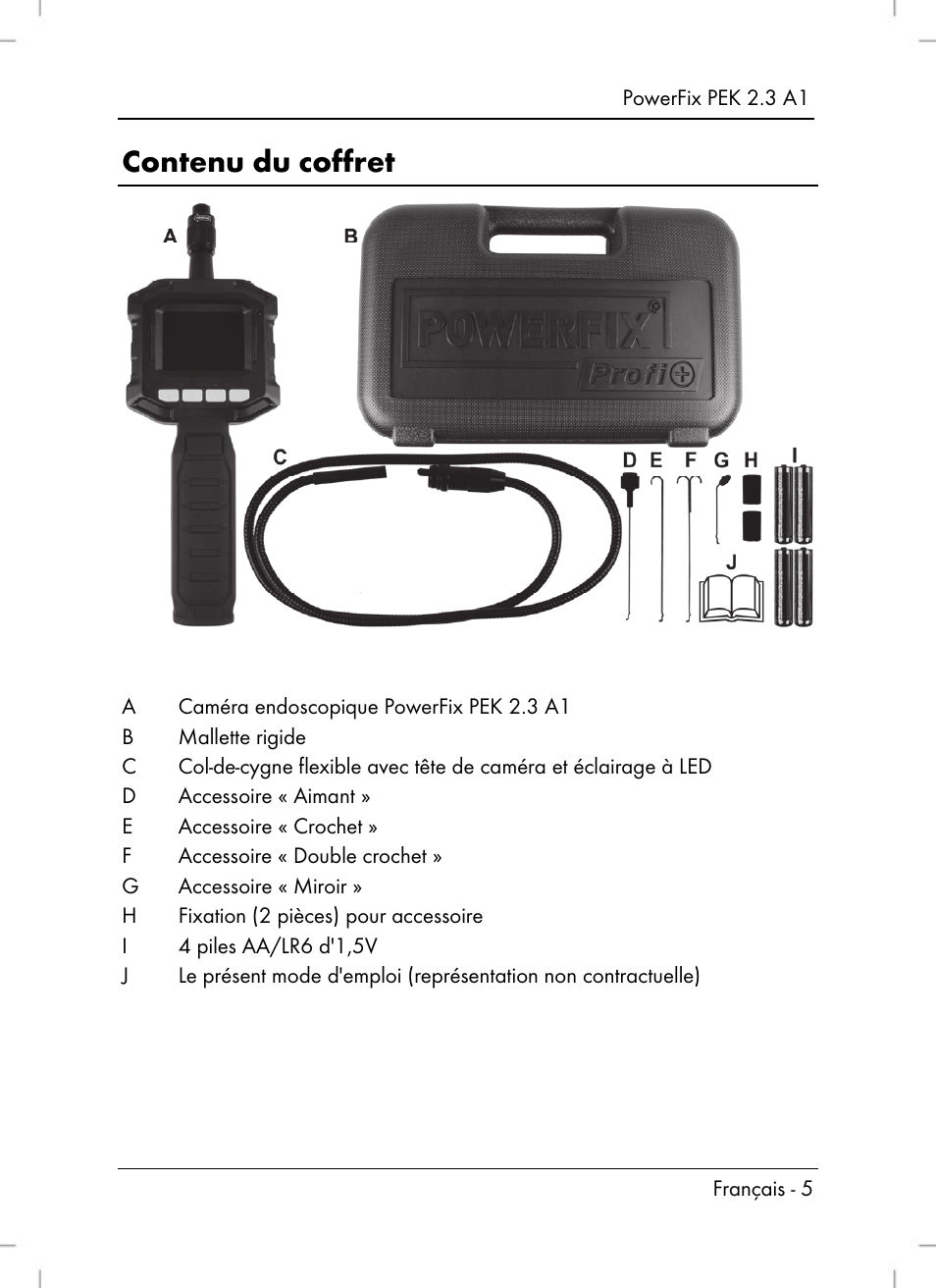 Contenu du coffret | Silvercrest PEK 2.3 A1 User Manual | Page 7 / 58