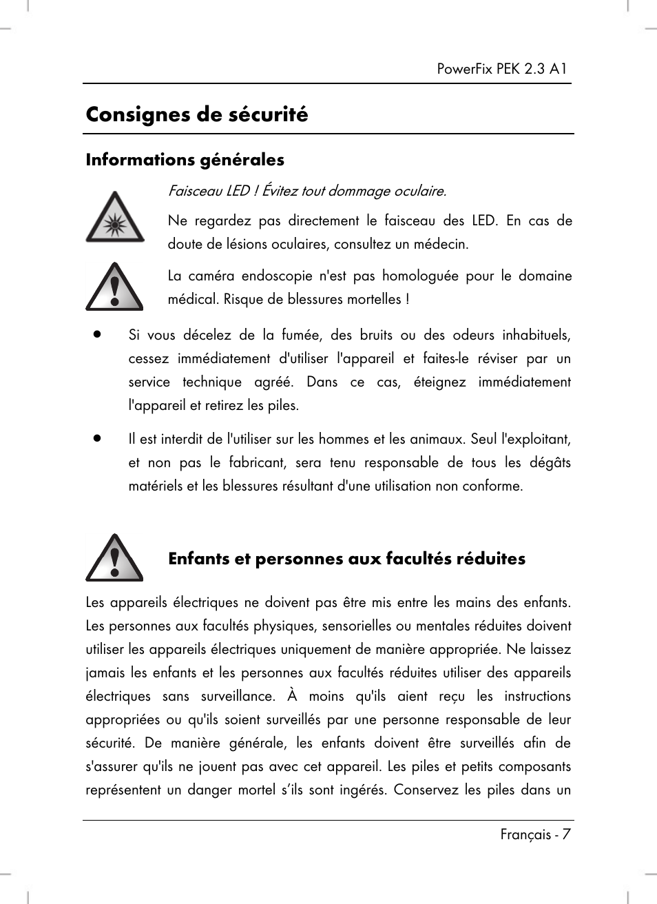 Consignes de sécurité | Silvercrest PEK 2.3 A1 User Manual | Page 9 / 58