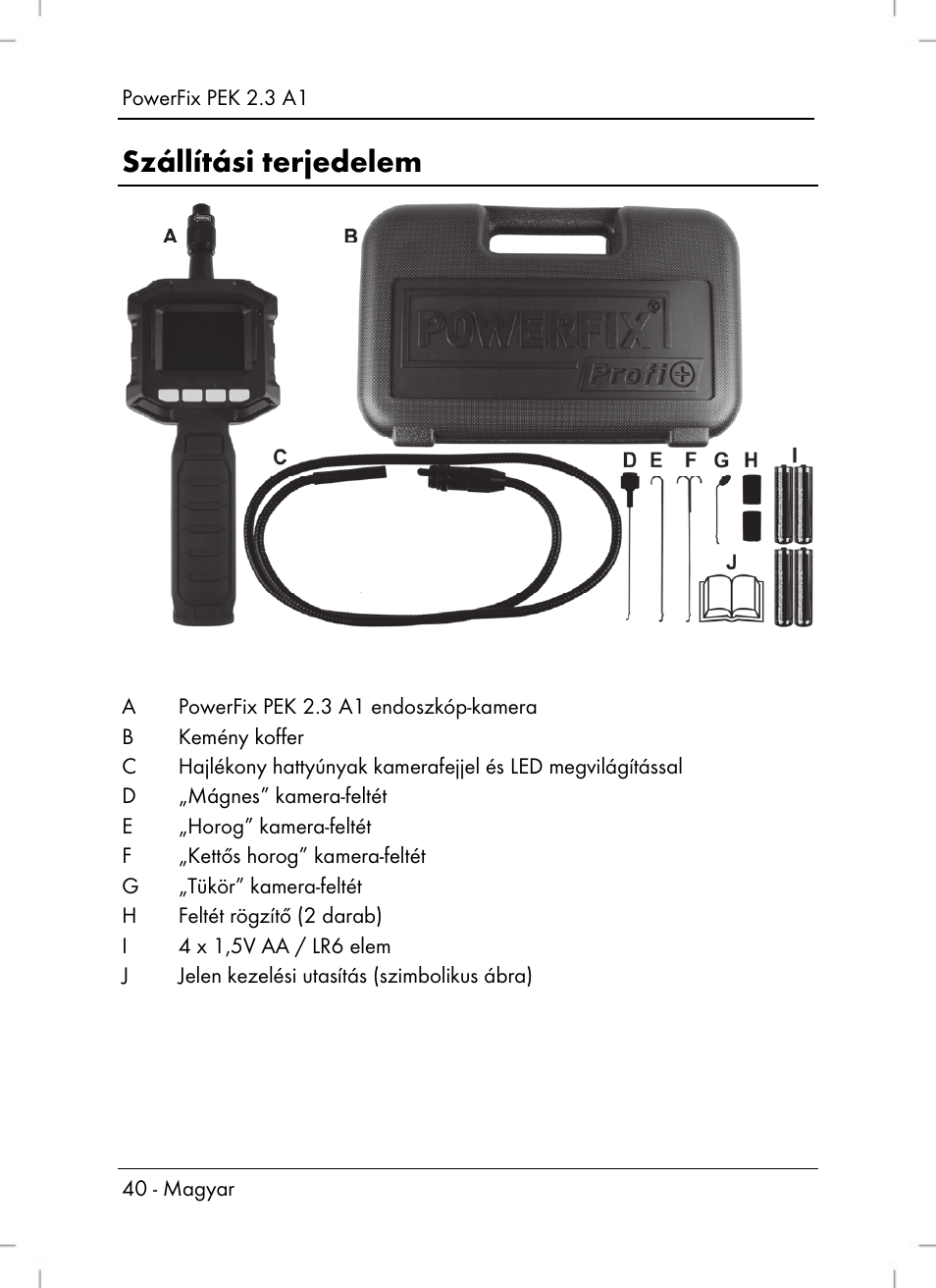Szállítási terjedelem | Silvercrest PEK 2.3 A1 User Manual | Page 42 / 108