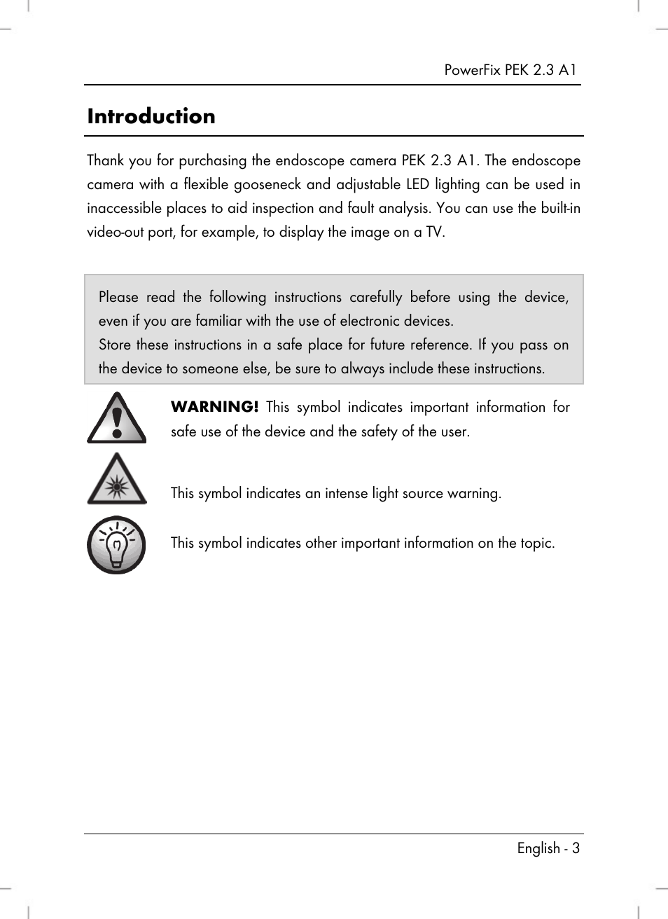Introduction | Silvercrest PEK 2.3 A1 User Manual | Page 5 / 108