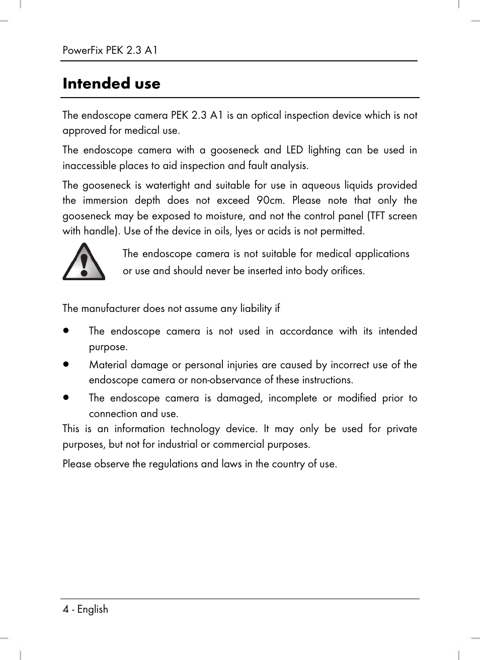 Intended use | Silvercrest PEK 2.3 A1 User Manual | Page 6 / 108