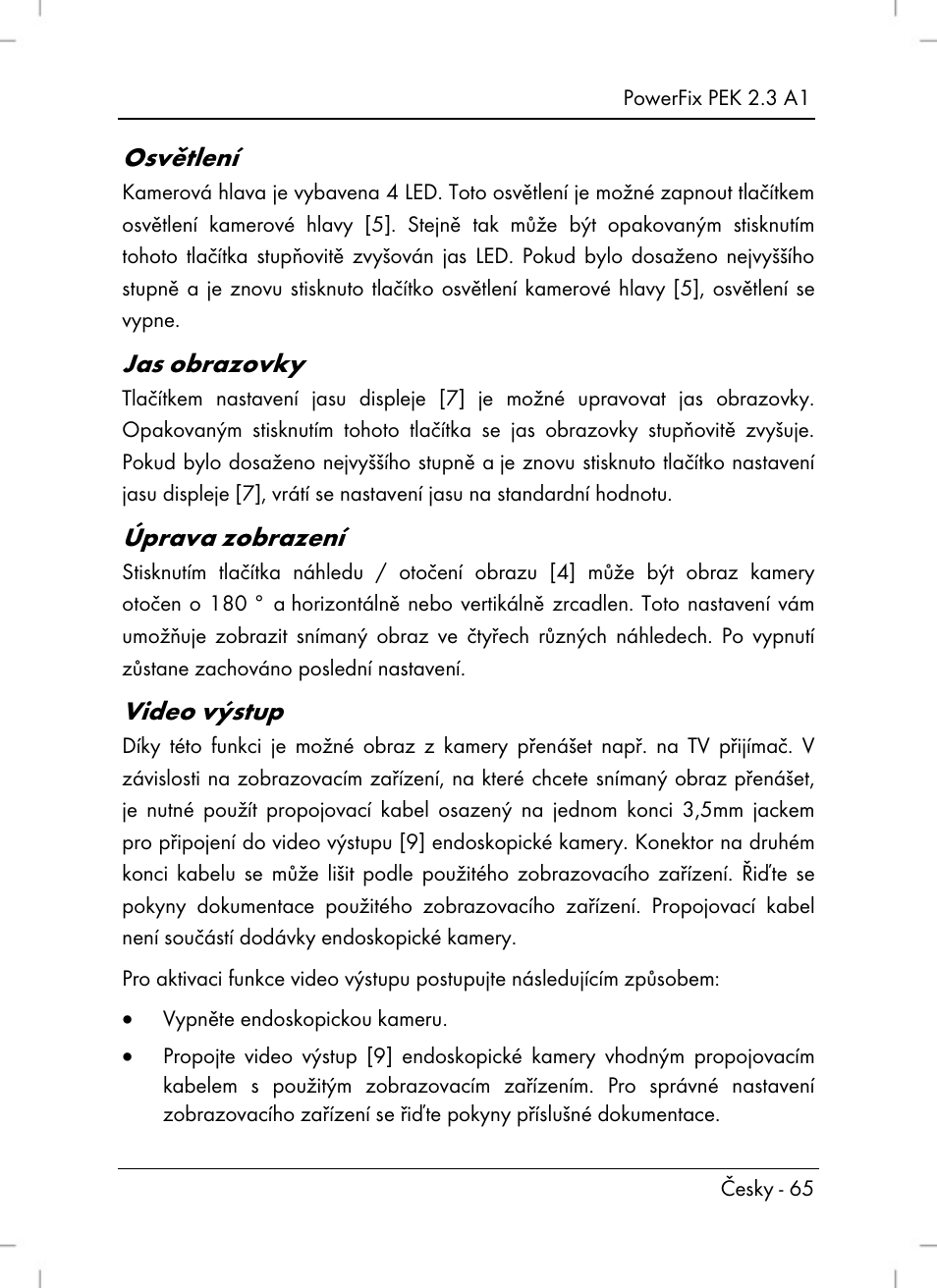 Osvětlení, Jas obrazovky, Úprava zobrazení | Video výstup | Silvercrest PEK 2.3 A1 User Manual | Page 67 / 108