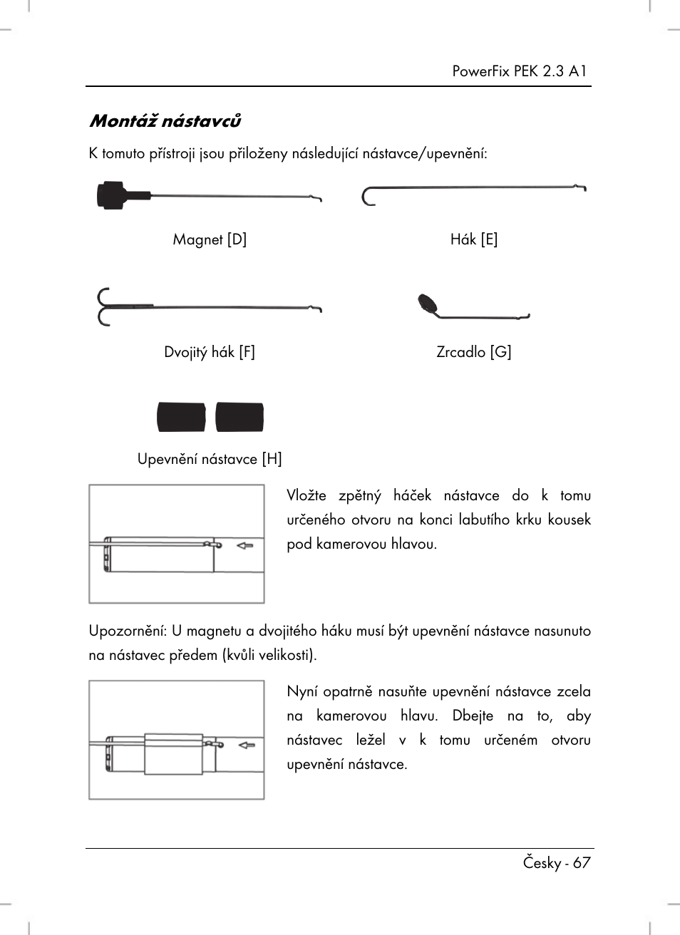 Montáž nástavců | Silvercrest PEK 2.3 A1 User Manual | Page 69 / 108