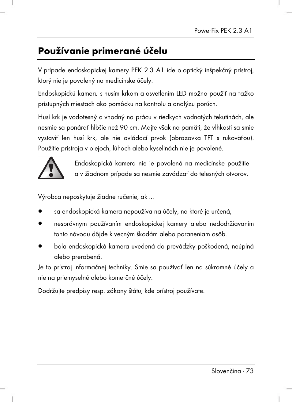 Používanie primerané účelu | Silvercrest PEK 2.3 A1 User Manual | Page 75 / 108