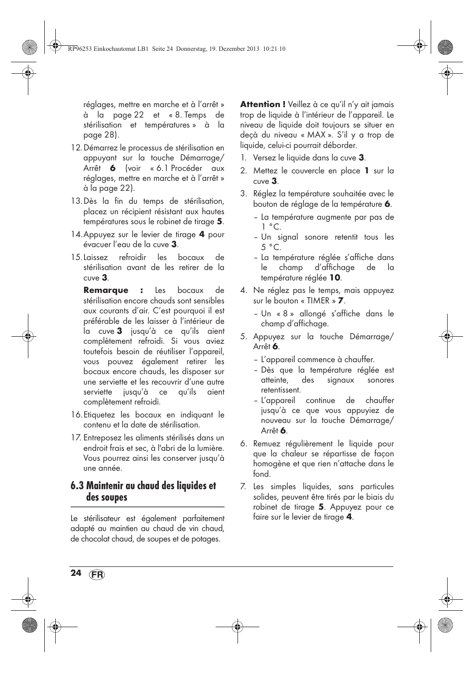 3 maintenir au chaud des liquides et des soupes | Silvercrest SEAD 1800 B1 User Manual | Page 26 / 78