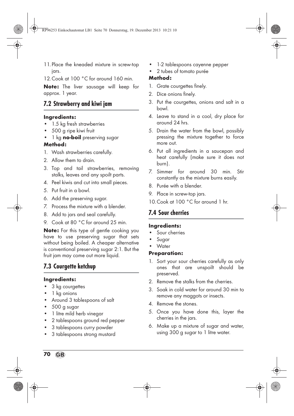 2 strawberry and kiwi jam, 3 courgette ketchup, 4 sour cherries | Silvercrest SEAD 1800 B1 User Manual | Page 72 / 78