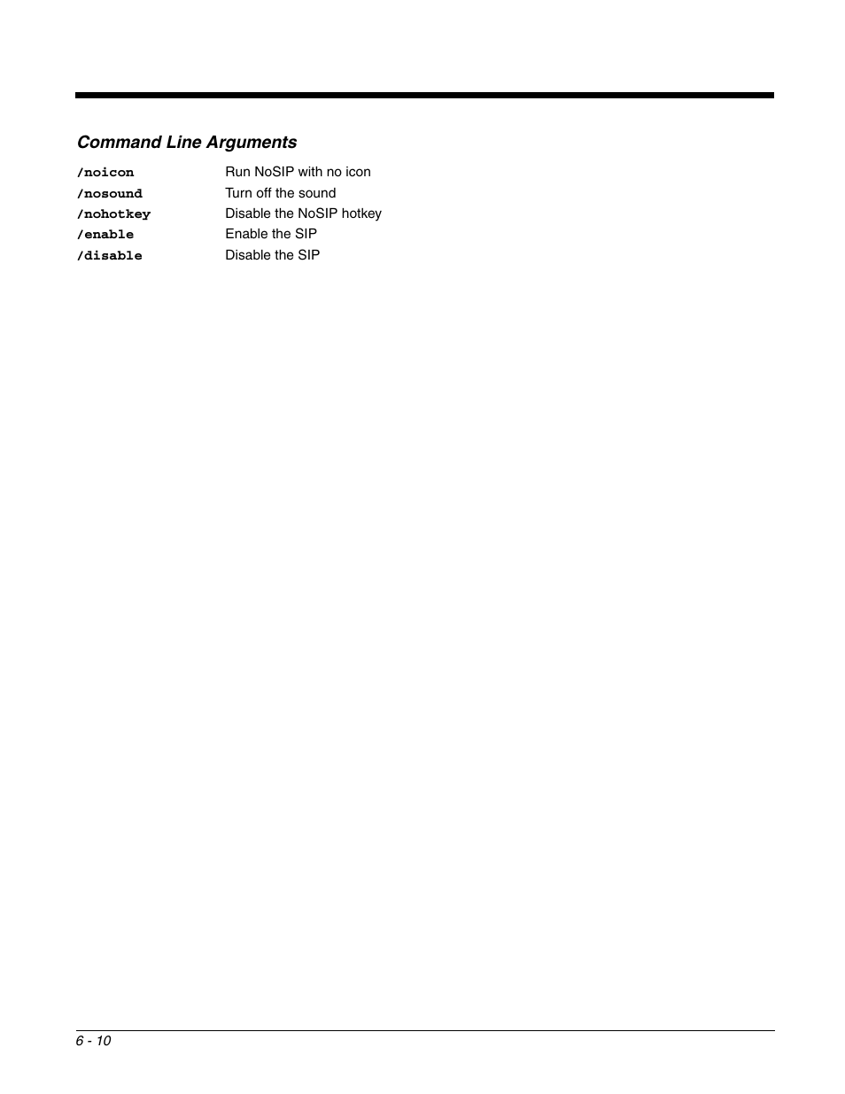 Command line arguments | Dolphin Peripherals 6100 User Manual | Page 114 / 176
