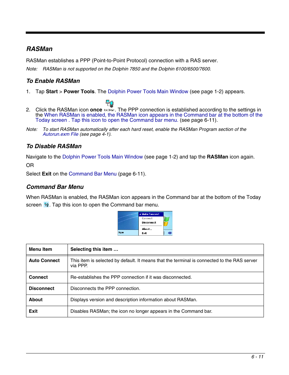 Rasman, Rasman -11 | Dolphin Peripherals 6100 User Manual | Page 115 / 176