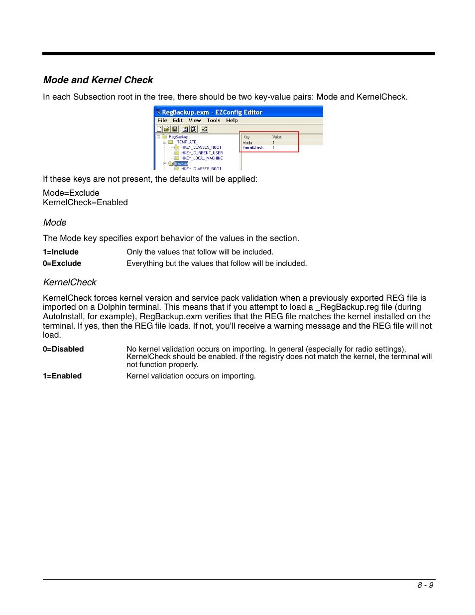 Mode | Dolphin Peripherals 6100 User Manual | Page 139 / 176