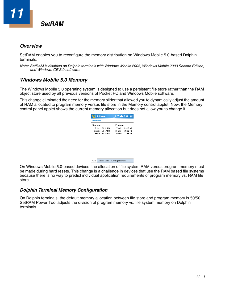 Setram, Chapter 11 - setram | Dolphin Peripherals 6100 User Manual | Page 167 / 176
