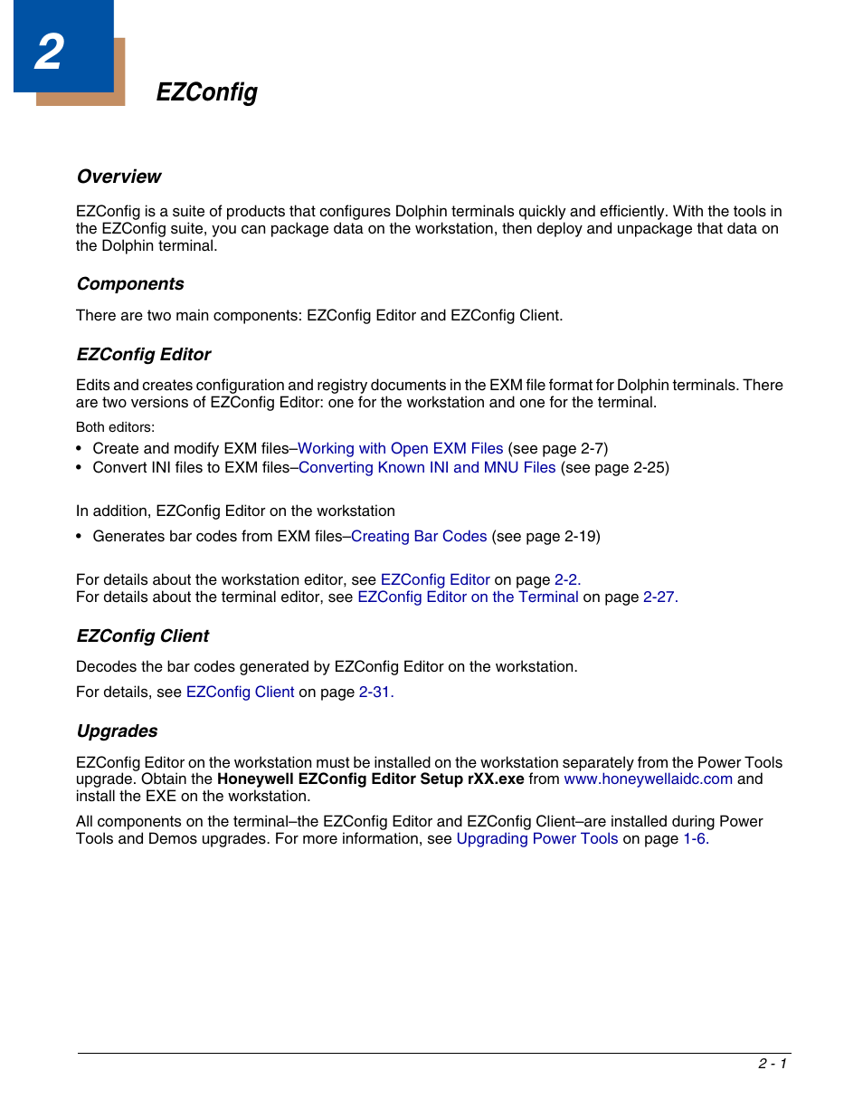 Ezconfig, Chapter 2 - ezconfig | Dolphin Peripherals 6100 User Manual | Page 17 / 176