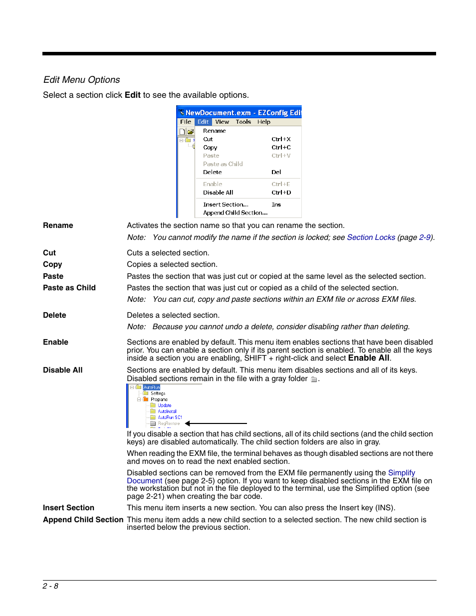 Edit menu options | Dolphin Peripherals 6100 User Manual | Page 24 / 176