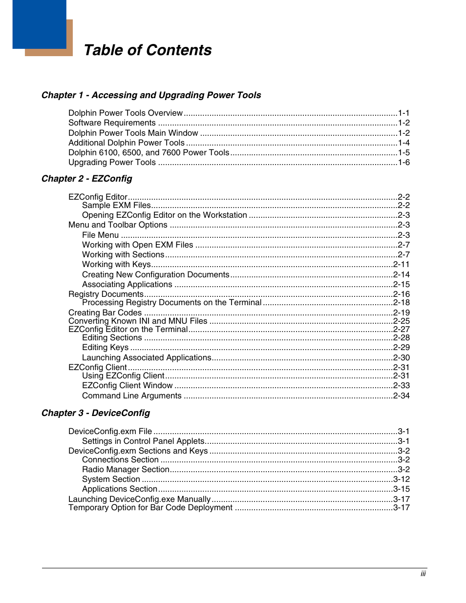 Dolphin Peripherals 6100 User Manual | Page 3 / 176