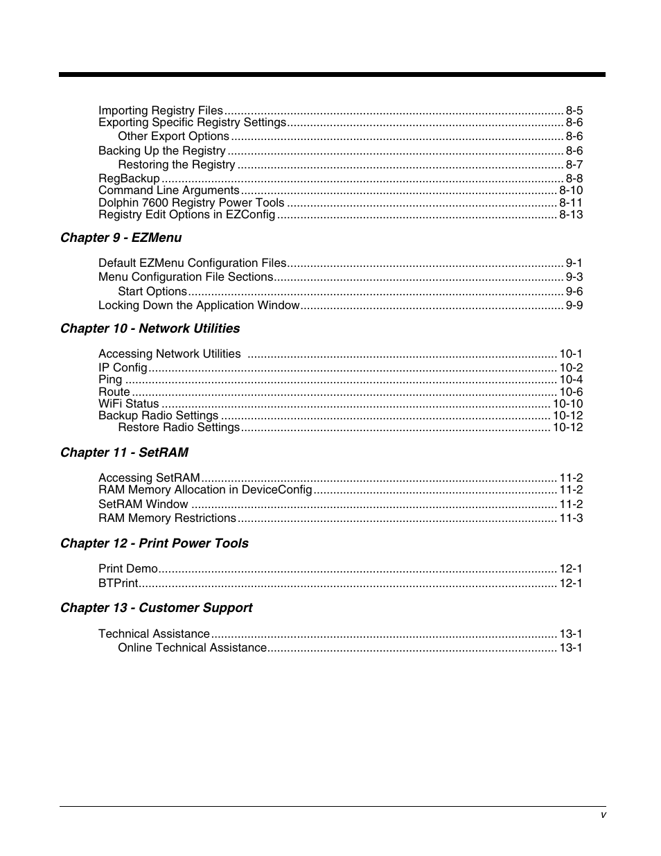 Dolphin Peripherals 6100 User Manual | Page 5 / 176