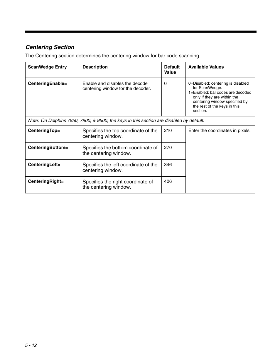 Centering section, Centering section -12 | Dolphin Peripherals 6100 User Manual | Page 88 / 176