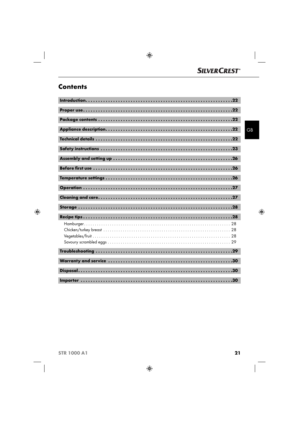 Silvercrest STR 1000 A1 User Manual | Page 24 / 34