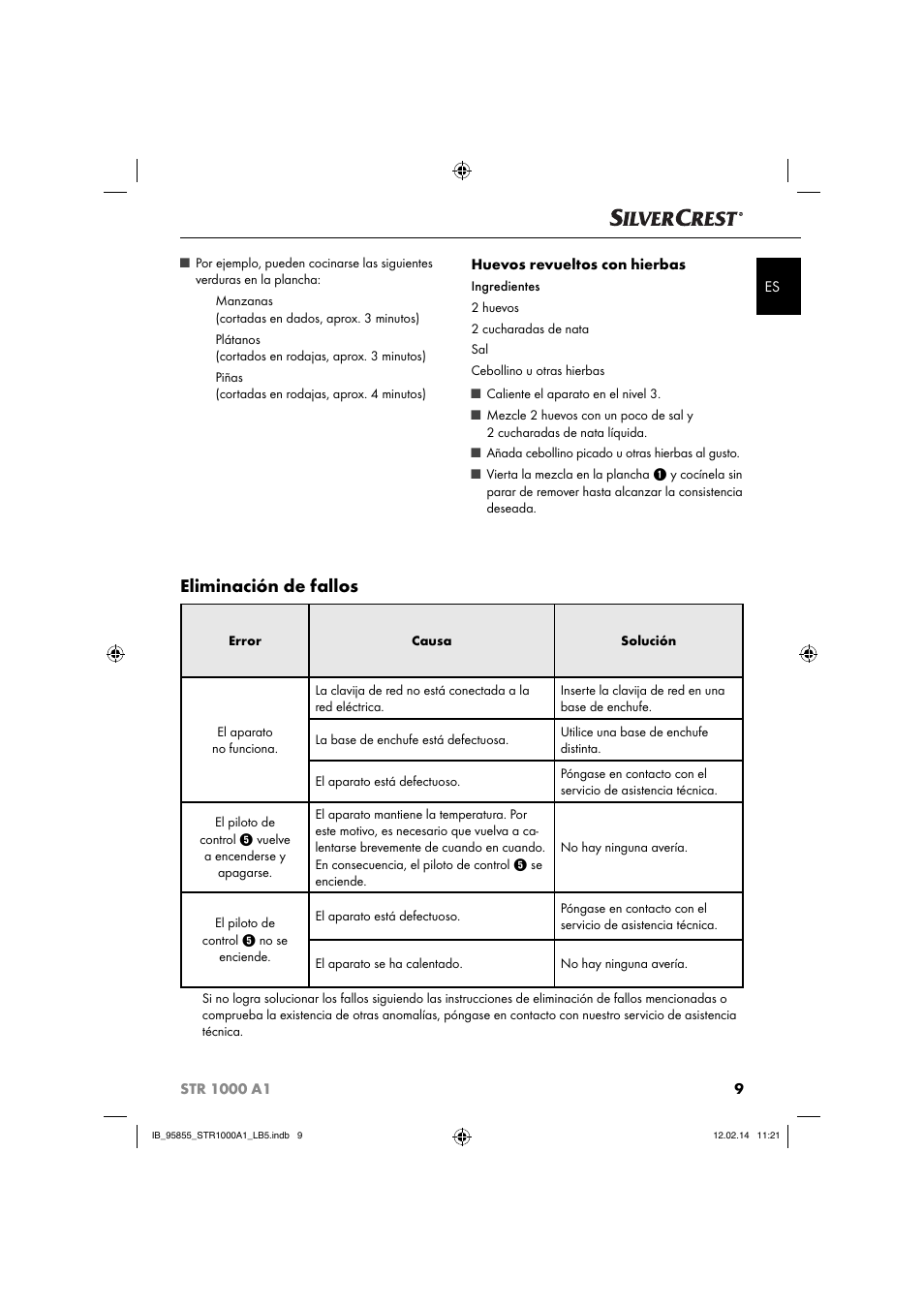 Eliminación de fallos | Silvercrest STR 1000 A1 User Manual | Page 12 / 44