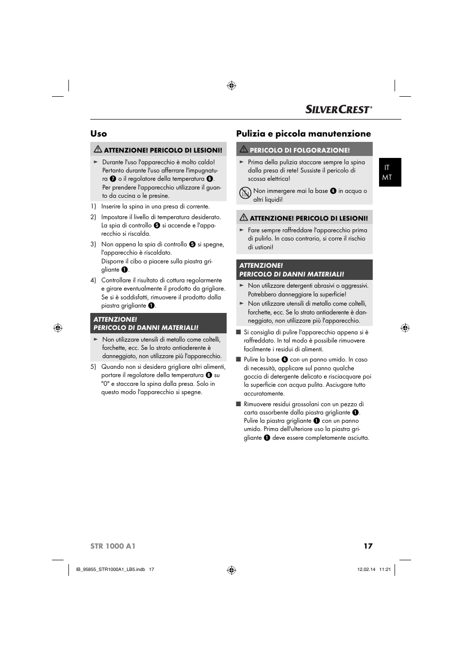 Pulizia e piccola manutenzione | Silvercrest STR 1000 A1 User Manual | Page 20 / 44